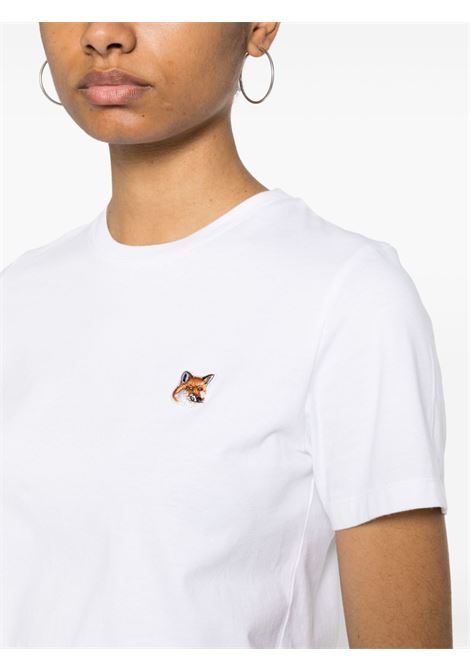 fox head patch t-shirt woman white MAISON KITSUNÉ | LW00105KJ0008P100